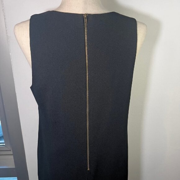 MONTEAU Black Sleeveless Sheath Dress with Added Fringe Hem Size M - Picture 8 of 10